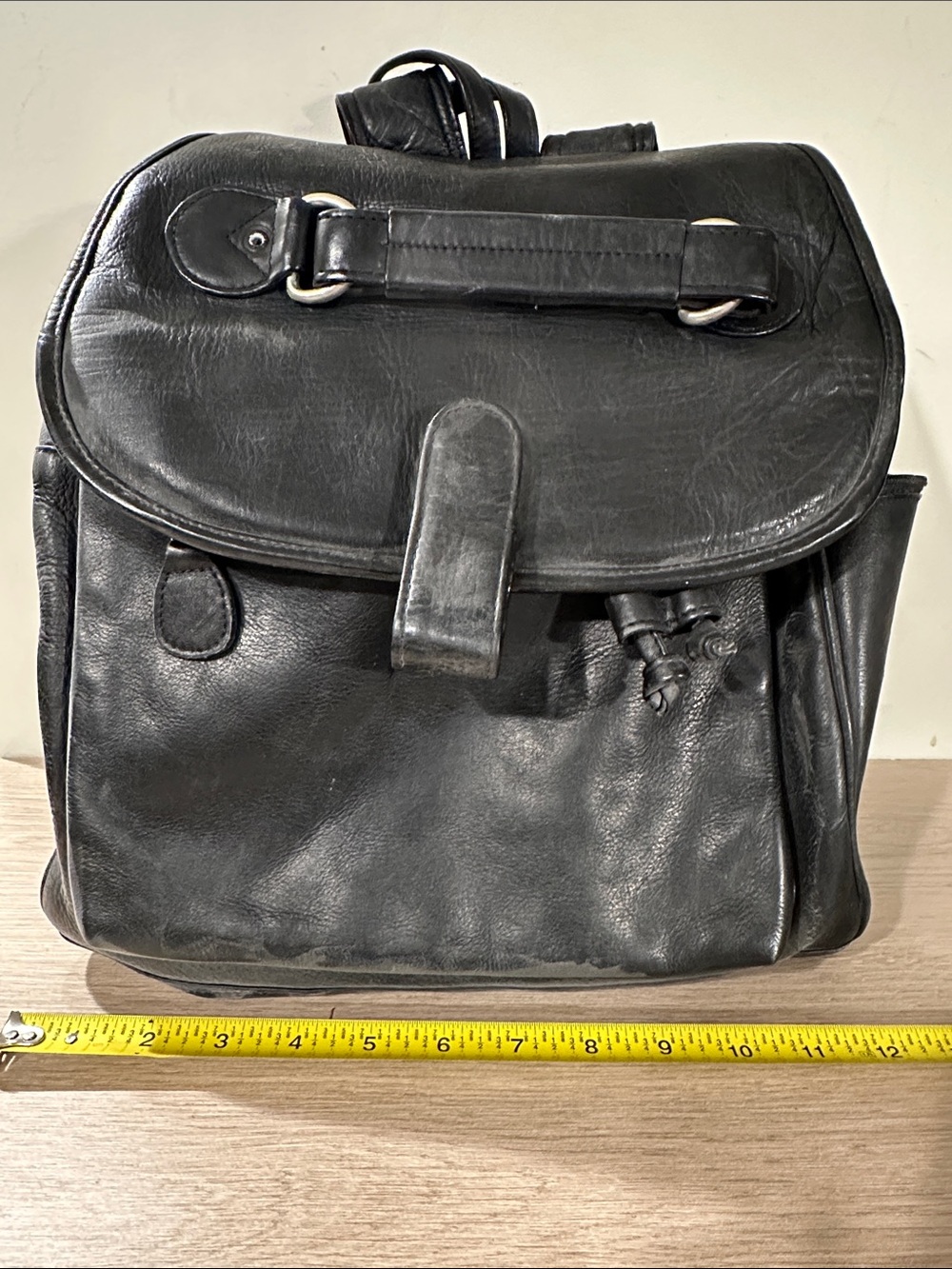 Black Leather Men’s Backpack - Classic Everyday Bag